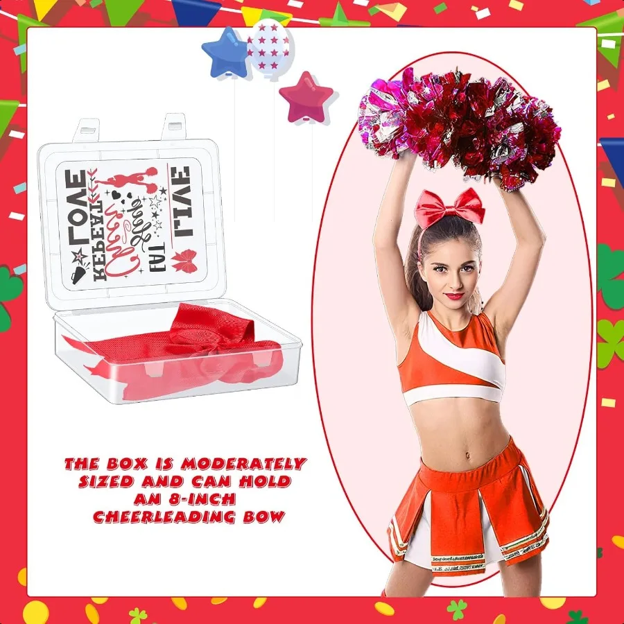 12 Stück große Cheer Bow Box aus Kunststoff für Cheer Team Gifts Case Bulk Senior 2026 Schärpe Geschenk für Team Cheerleader Haarschmuck Orga