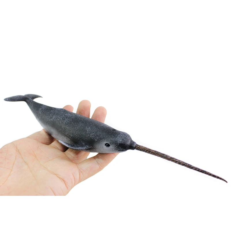 Sea Life Narwhal Toy Figure Hand Painted Model animal figurines Whale model Fun Educational Play Toy for Boys, Girls & Kids