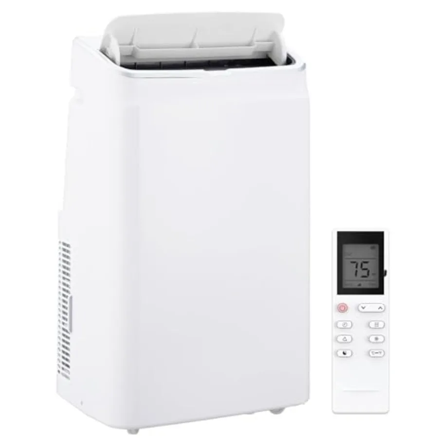 Portable air conditioner for home use, aluminum housing, white, 14000 BTU cooling capacity with remote, 3-in-1 function cooling
