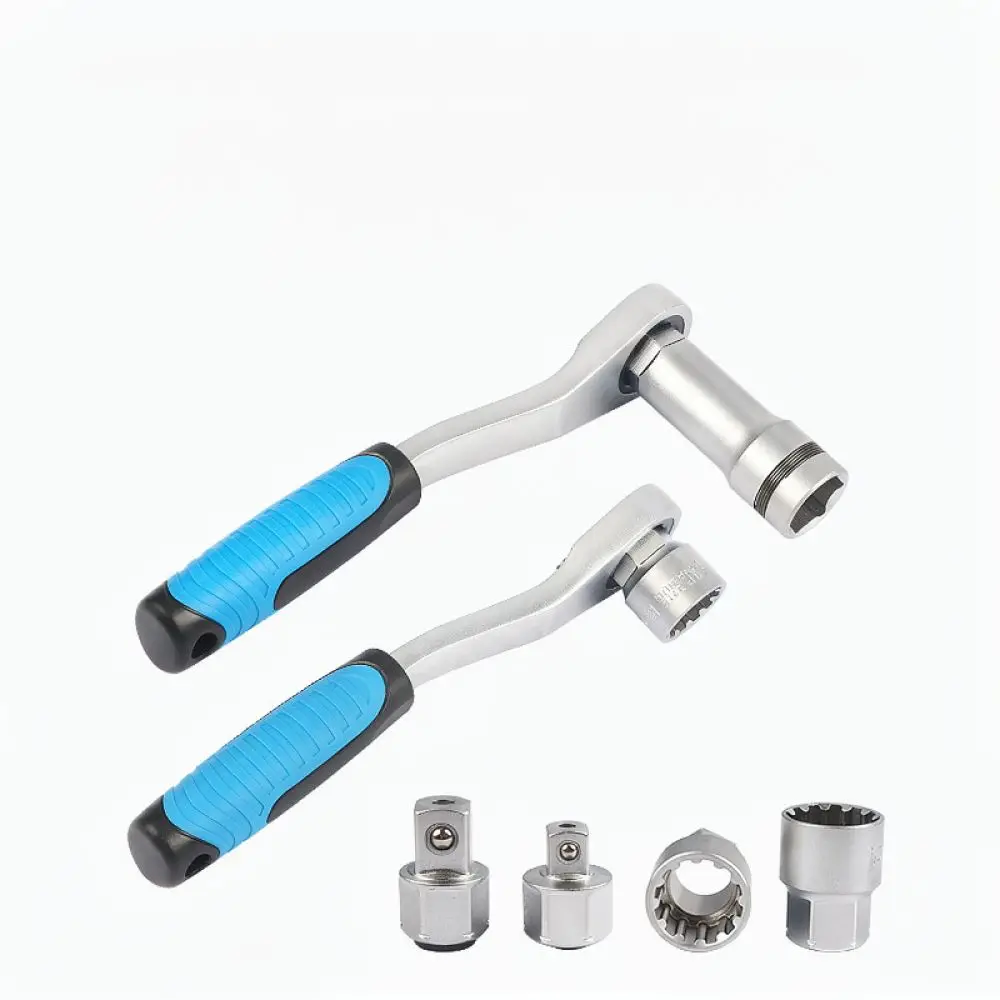 For Musentang Through Hole Ratchet Wrench Set Socket Spanner Tool Kit For Long Threaded Rod Bolt Removal Automotive Repair