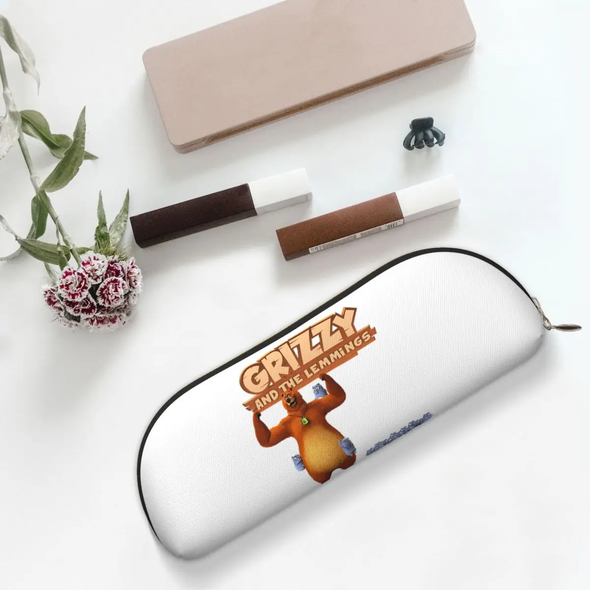 

Grizzy And Lemmings Pencil Case Pencil Pouch Storage Stationery Supplies Large Capacity Pen Box Pencil Bag for Boy Girl Gifts