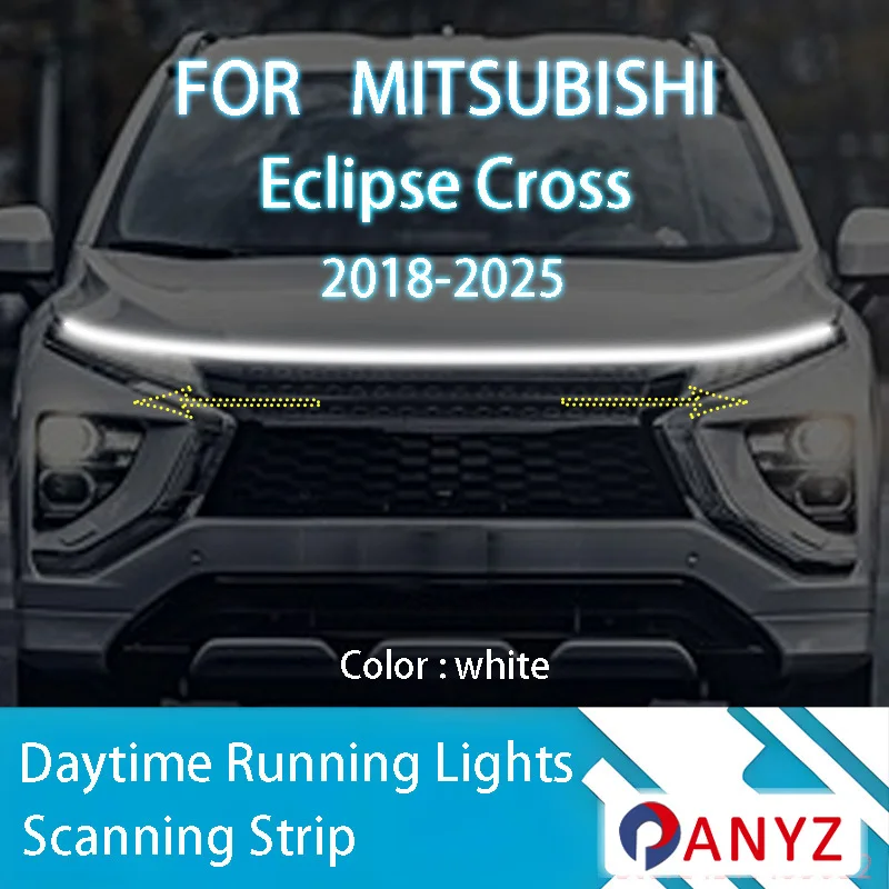 

Для Mitsubishi Eclipse 2018-2025, обновленный светодиодный дневной ходовой свет, сканирующий капот автомобиля, направляющая DRL, декоративная лампа окружающего света, 12 В