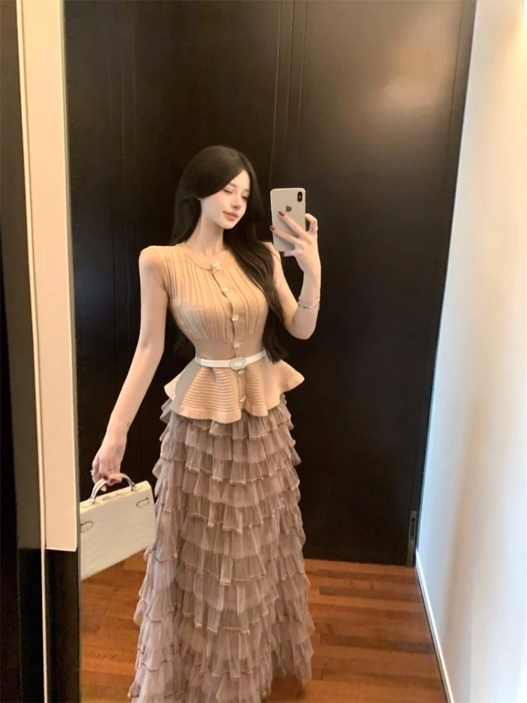 

Ele Water Diamond Slim Fit Svel T irt Women Summer Tight Waist Knitted Vest Design Thinming Versatile Top