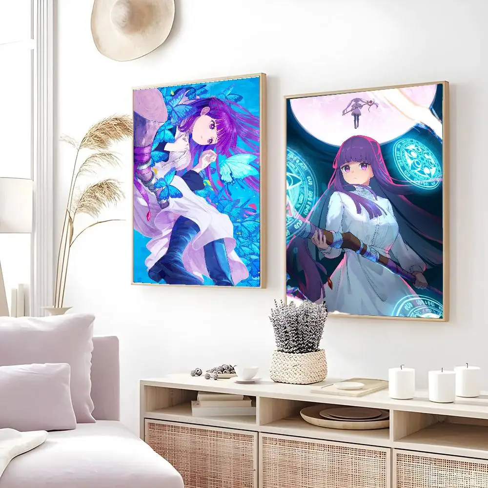 Fern Animation Frieren Beyond Journeys End Poster Art Sticky Wall Waterproof Home Living Room Bedroom Bar Aesthetic Decoration