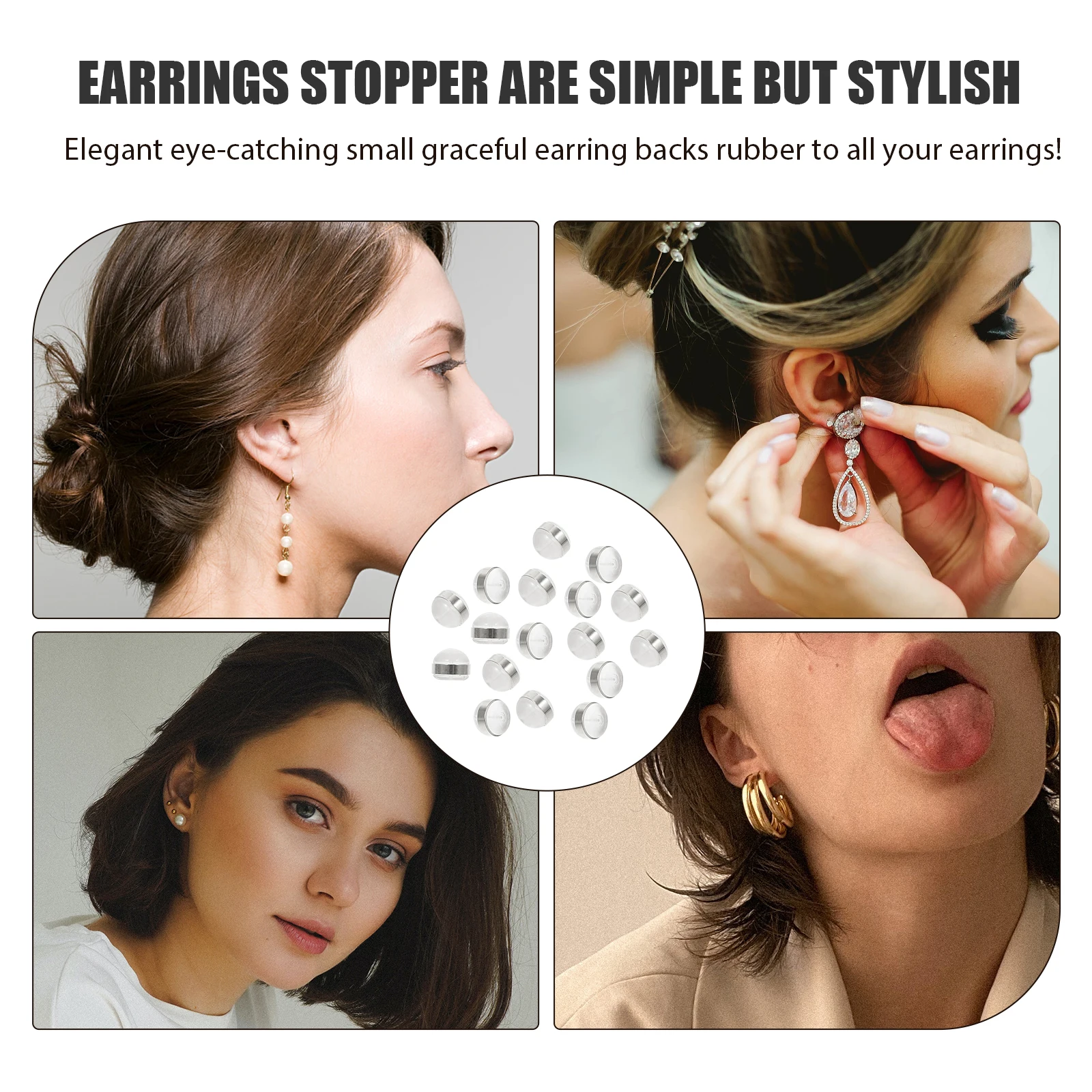 

30pcs Transparent Earring Plugs Earring Backs Stopper Silicone Secure Diy Jewelry Accessories Body Piercing Supplies