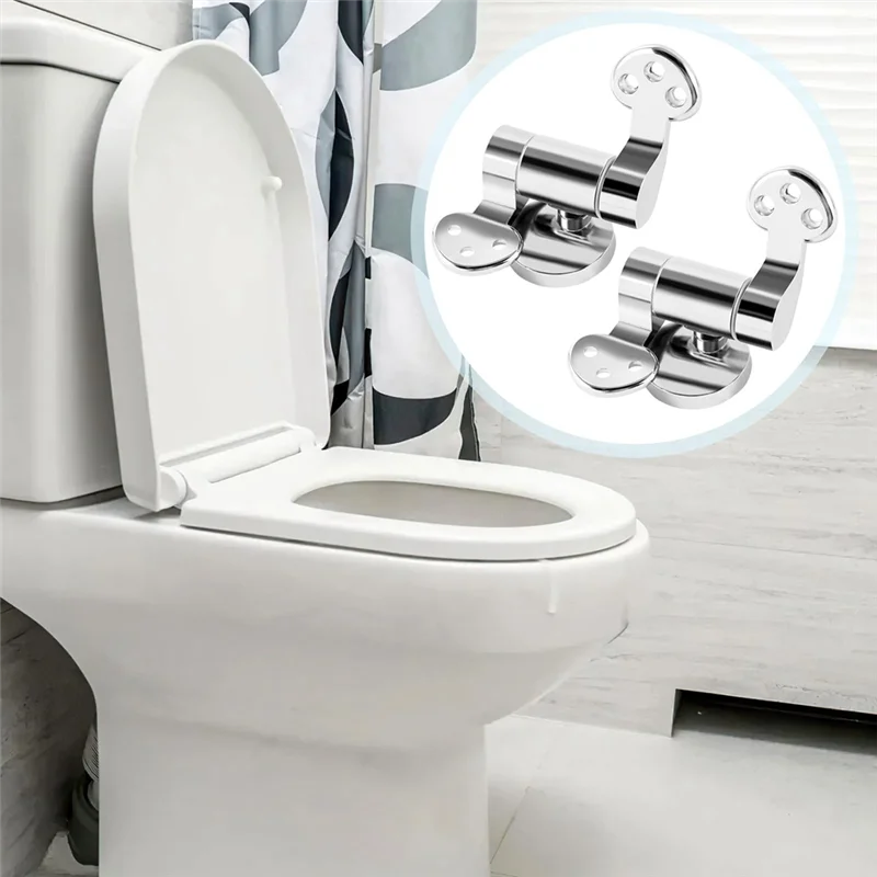 AB41-chadiça do assento do vaso sanitário 1 par de dobradiças de aço inoxidável de substituição para todas as tampas do assento do vaso sanitário macio perto acessórios do assento do vaso sanitário