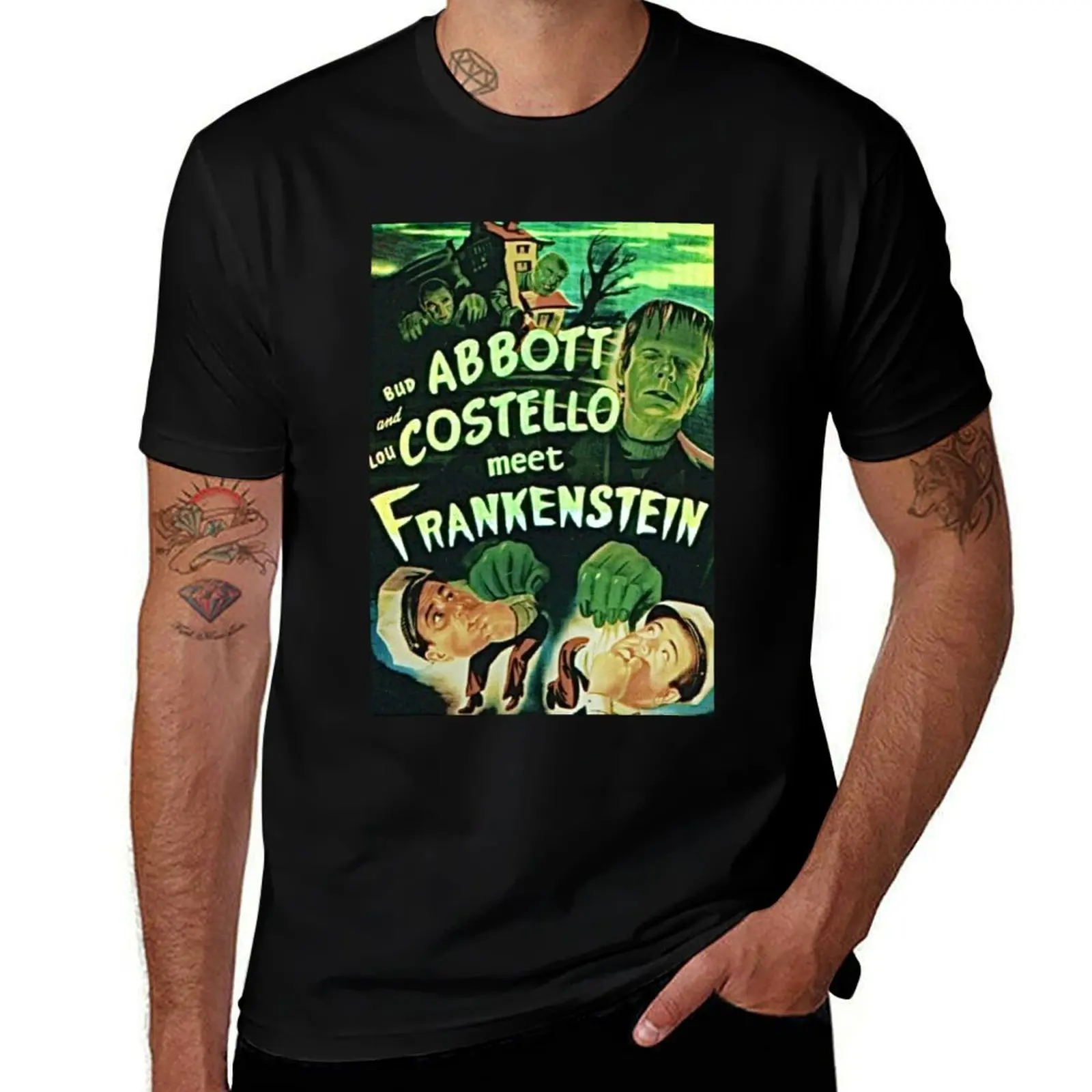 

Abbott and Costello meet Frankenstein Classic . T-Shirt man t shirt cotton printed t shirts for man