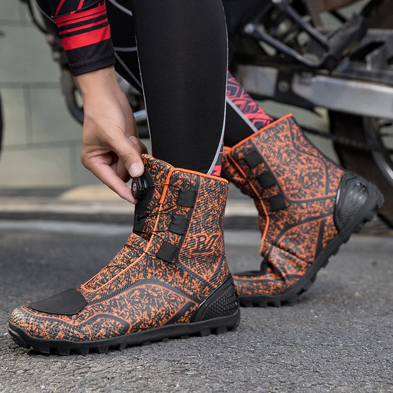 أحذية ركوب الدراجات النارية الواقية من الترفيهية للرجال، أحذية ركوب الدراجات النارية مقاومة للاهتراء ومضادة للسقوط