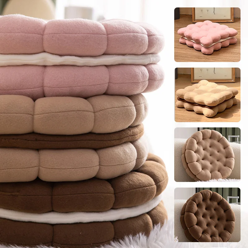 Creative Simulation Sandwich Cookie Plush Pillow Soft Comfortable Thick Seat Cushion Sofa Throw Pillow Living Room Home Decor