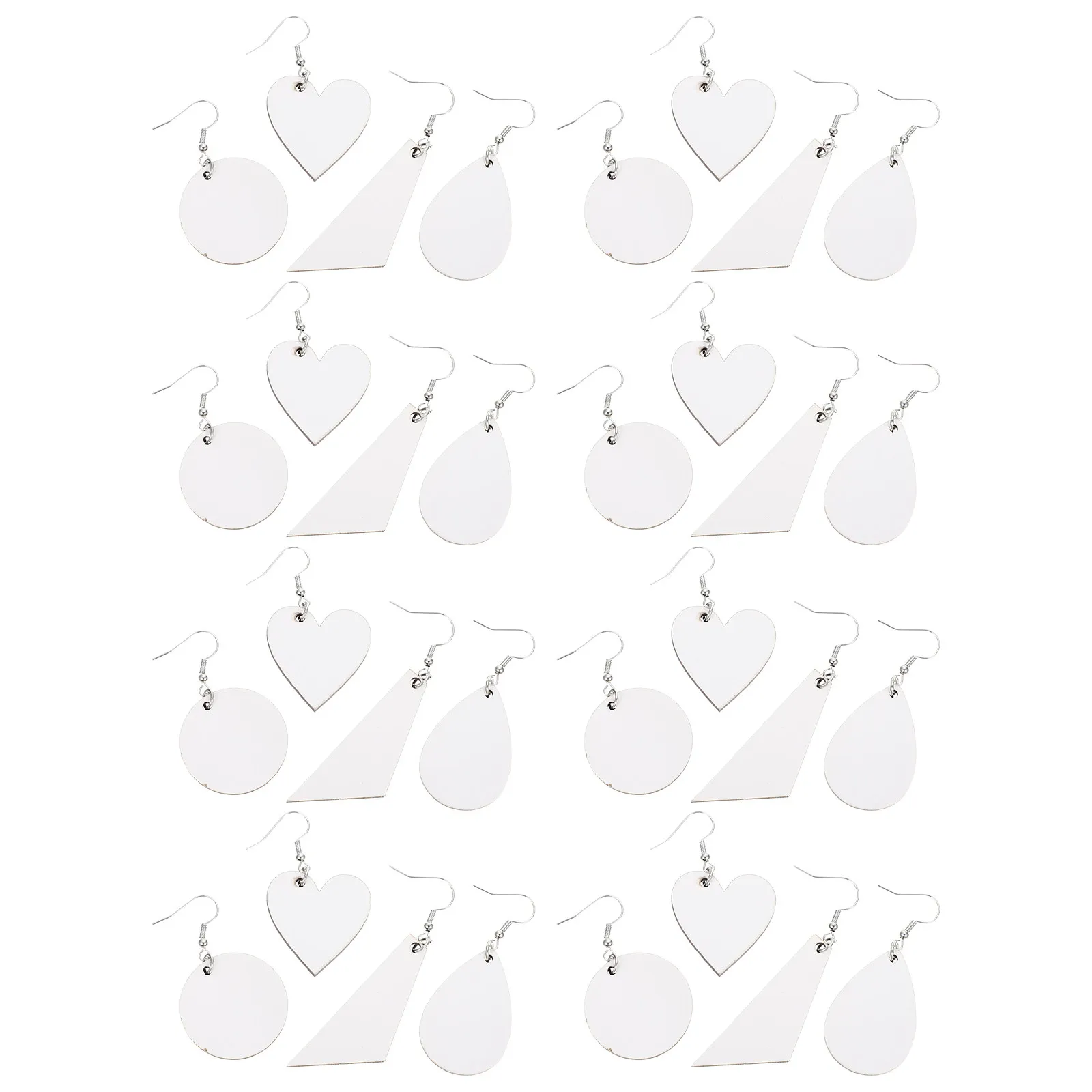 40Pcs Heat Transfer Sublimation Earrings Blank DIY Jewelry Pendants Double Sided Printable Thermal Transfer Unfinished Hooks