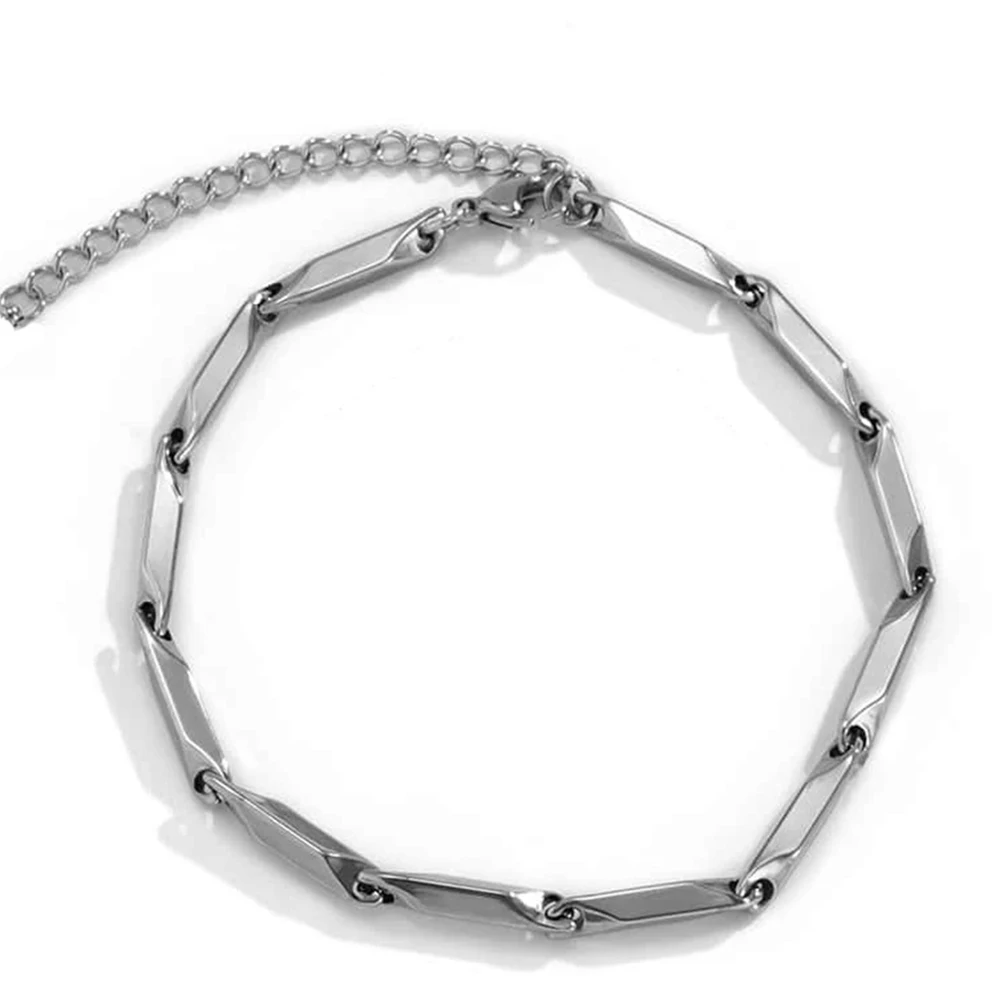 Rhombic Chain Colorful Bracelet for Men 3mm Hip-hop Punk Jewelry Stainless Steel Couple Accessories Wristband Temperament Gifts