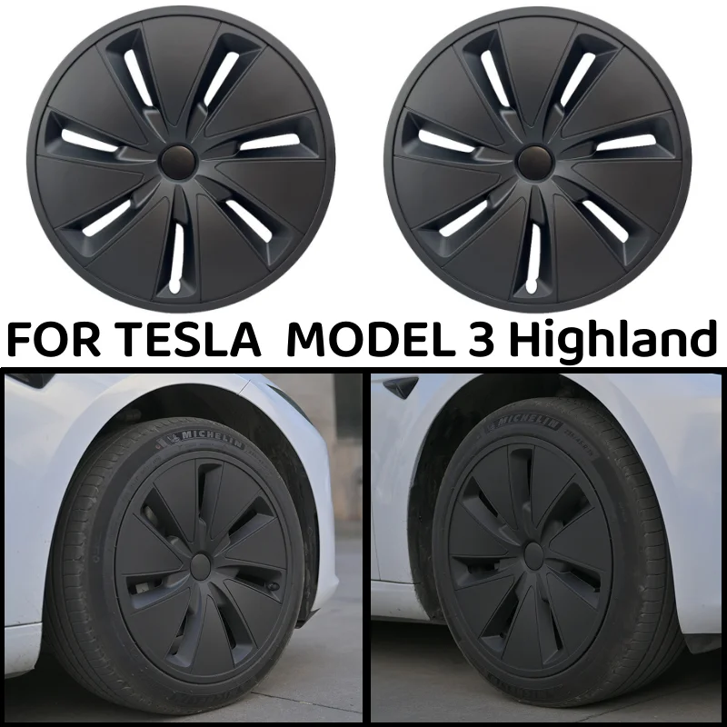 4PCS 18-Inch HubCap for New Tesla Model 3 Highland 2024 Performance Replacement Wheel Cap Automobile Full Rim Cover Accessories