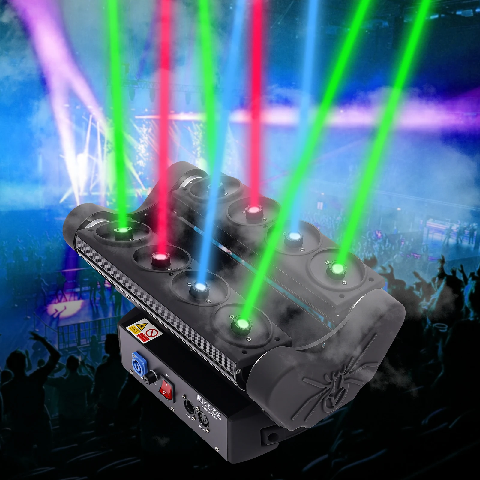 8 Eyes LED RGBW Moving Head Light 150W LED Beam Stage Lighting DMX512 Spider Light FOR DJ Nightclub Party