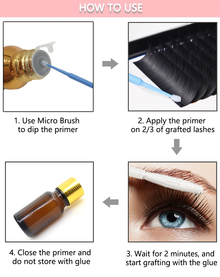 ARTSTAR 10ml/15ml Primer Eyelash Extension Clear Color Professional Fixing Agent Adhesive Lash Primer For Makeup