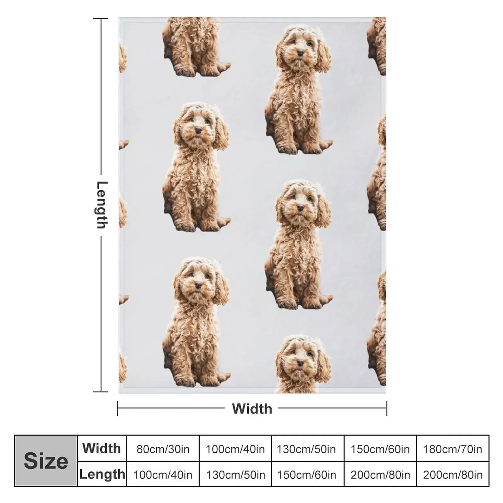 Cockapoo Cavoodle Labradoodle Cute Puppy Dog- Poodle x Throw Blanket Travel Decorative Sofa Polar Blankets