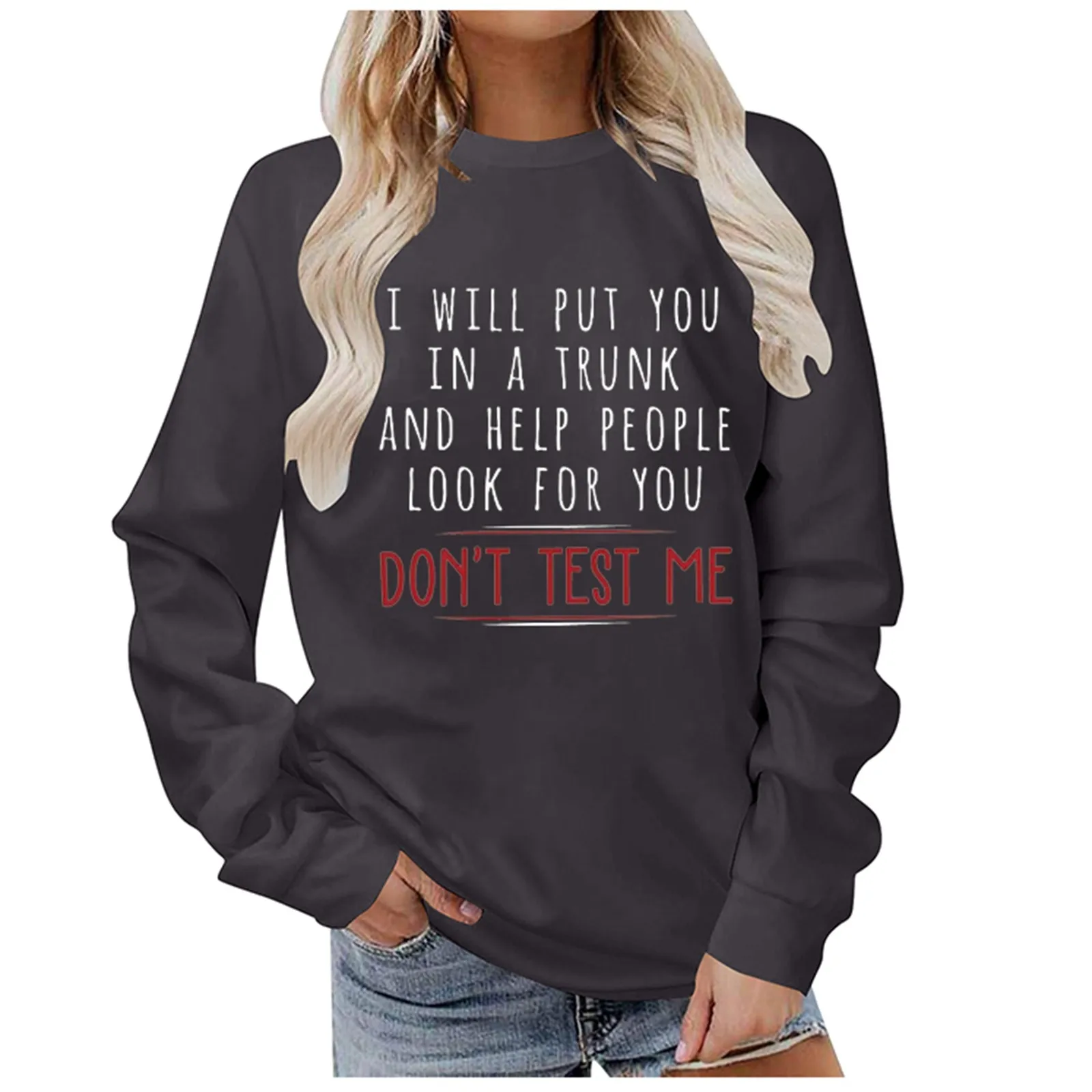 

Halloween Day Round Neck Sweatshirts Women Long Sleeve Letter Graphic Printed Hoodless Pullover Sweatshirt Blouse Tops Autumn