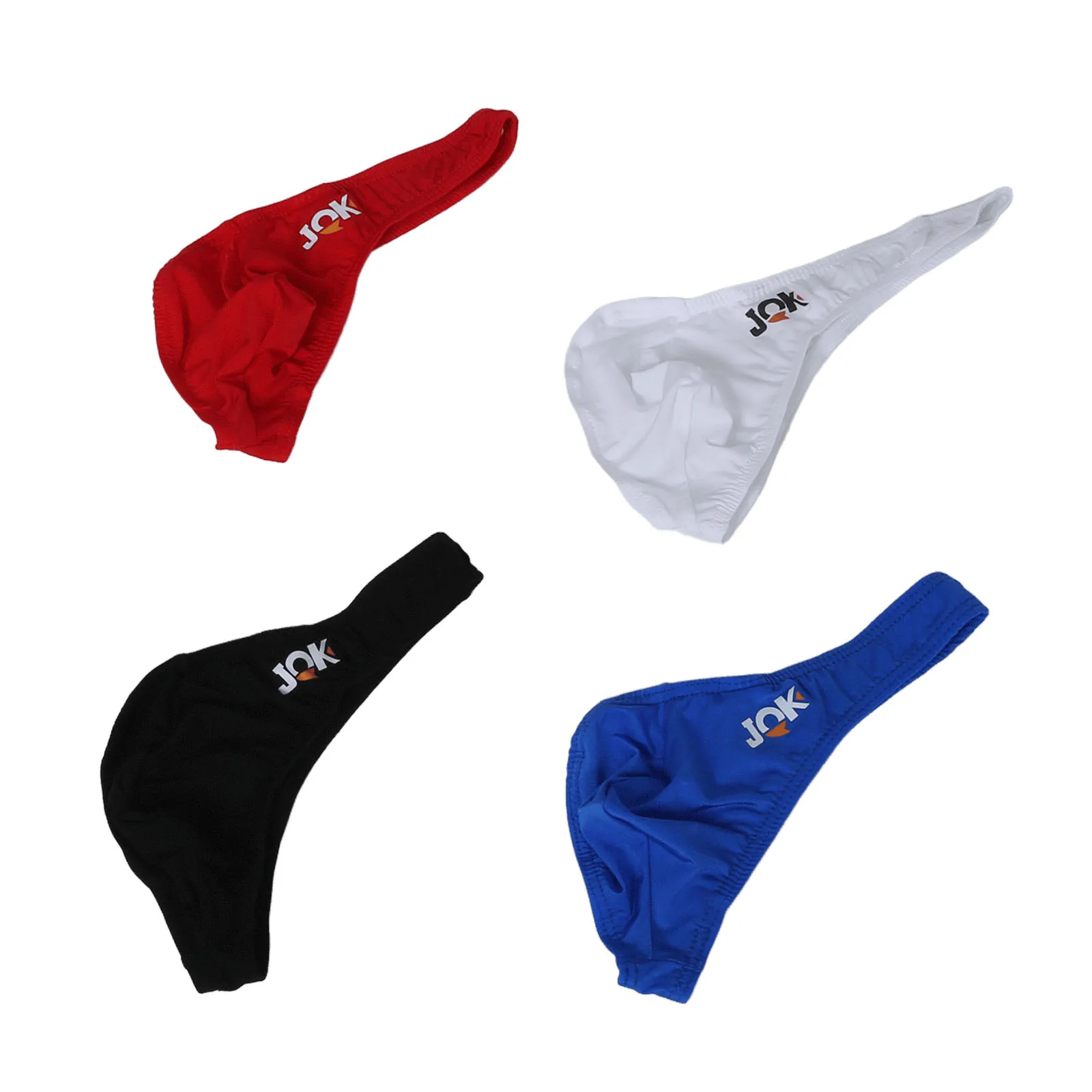 

4Pcs Men's Sexy Lingerie Thong T-back Smooth Bikini G-Srting Soft Pouch Briefs Underwear Male One-Sided Underpants