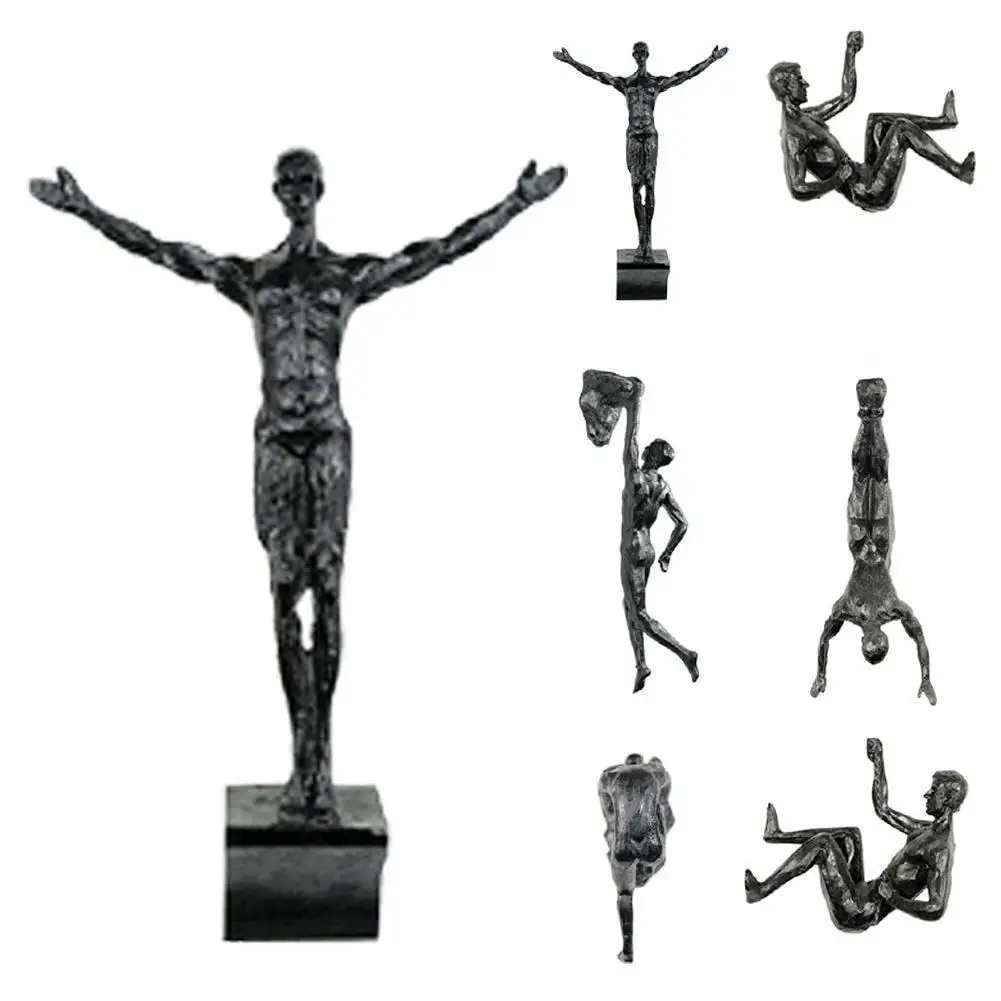 Climbing Athlete Man Art Sports Wall Hanging Ornaments Home Figures Miniatures Rock Climbing Man Resin Sculptures Statue