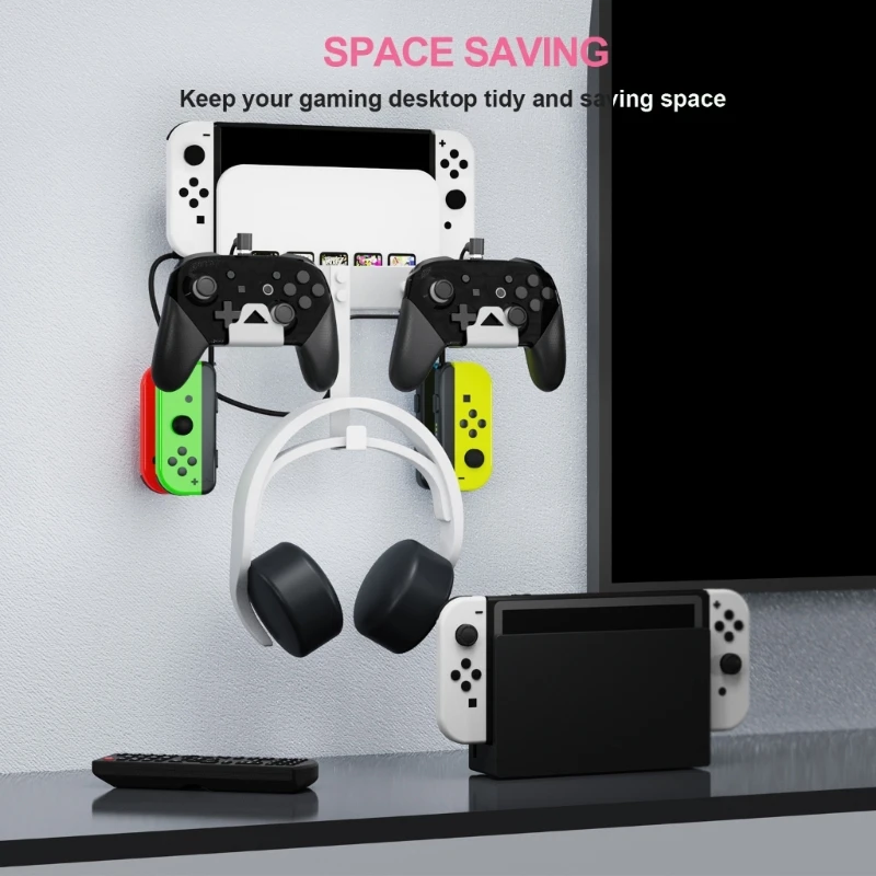 Wall Mounting Stand Suitable For SwitchOLED Game Console Host Holder Dock Storage Support Bracket Protective Accessories