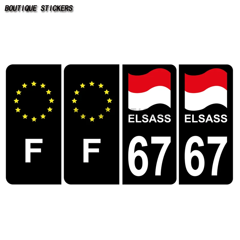 

Exquisite License Plate Sticker 67 Black C Alsace Elsass Drapeau&F Waterproof Polyethylene Decal