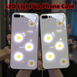 LED Incoming Light Flash Phone Case For iPhone Air 17 16 E 15 14 13 12 11 Pro Max Mini Plus Shining Tempered Glass Back Cover