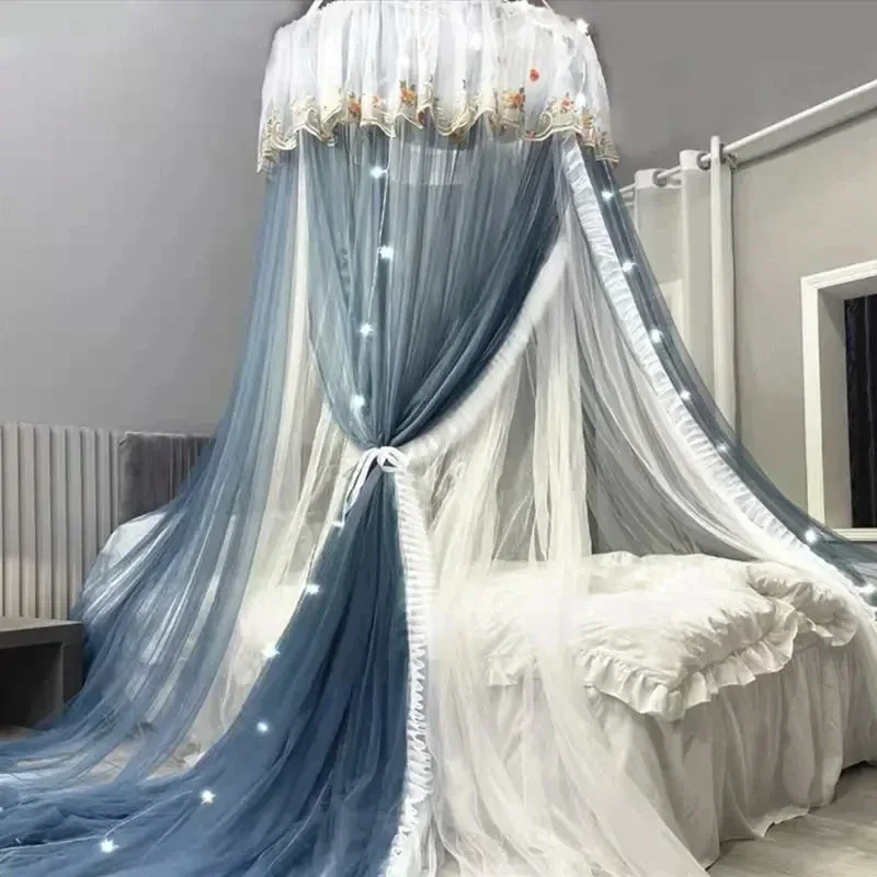 

%a 2022 Net Red Double Layer Encryption Thickening Mosquito Net Princess Wind Ceiling Mosquito Net Dome Summer Household Bed C