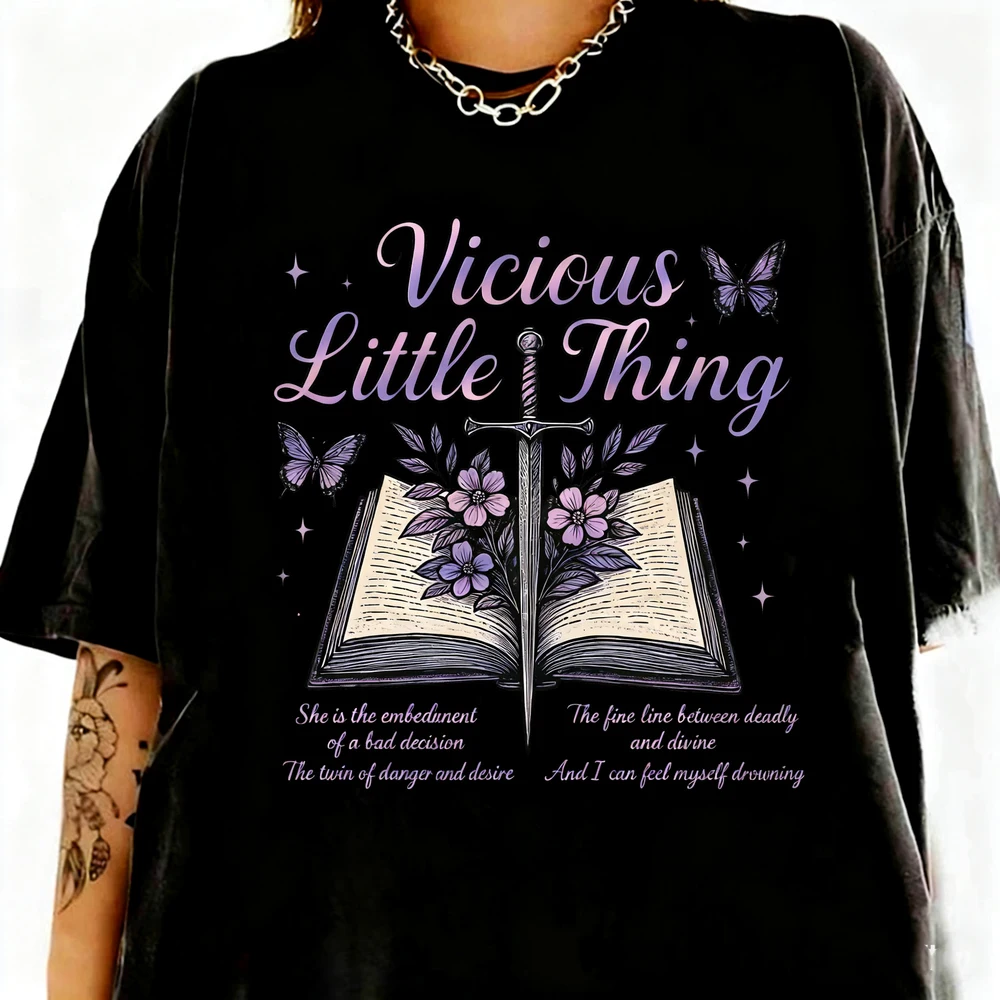 

Women Cotton T Shirt Powerless Vicious Little Thing Shirt Powerless Series Fan Tee Fantasy Bookish T-Shirt Fashion Crop Tops