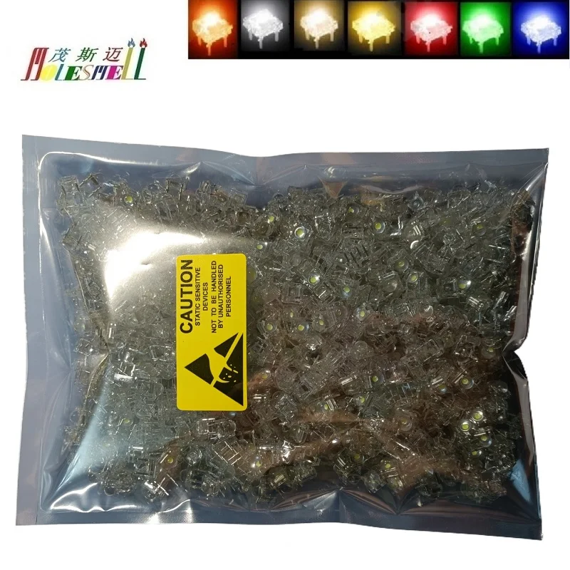 1000pcs 5mm 4-Pin Round Piranha LED Red Yellow Blue Green White Orange Warm white Water Clear Lens Light Lamp Superflux Diodes
