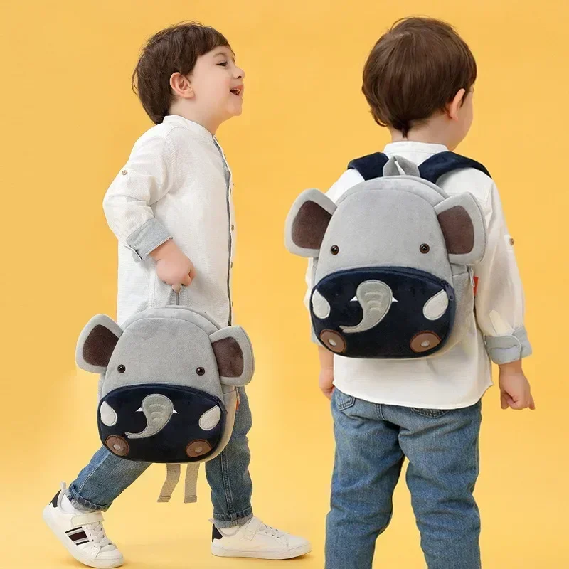 Cartoon Cute Children Schoolbag Animal Series Backpacks Plush Backpack Boys Girls Kindergarten Early Education Park Kids Bag