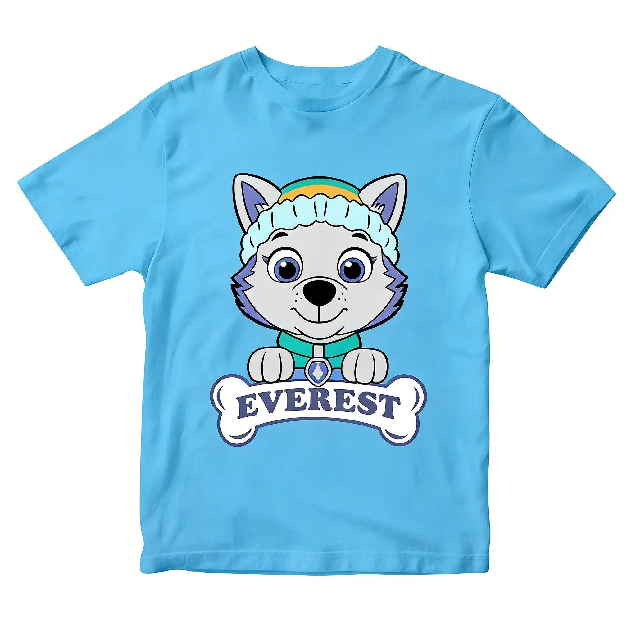 2026 New Summer PAW Patrol Children Short Sleeve T-shirt Cartoon Chase Rubble Print Pullover Boys Girls Casual Cotton Tops Gifts