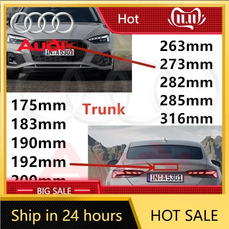 

2025 Hot Black Silver ABS 4 Ring Car Hood Bonnet Front Grill Trunk Rear Emblem Logo Badge Sticker For Audi A3 A4 A5 A6 A7 TT Q2