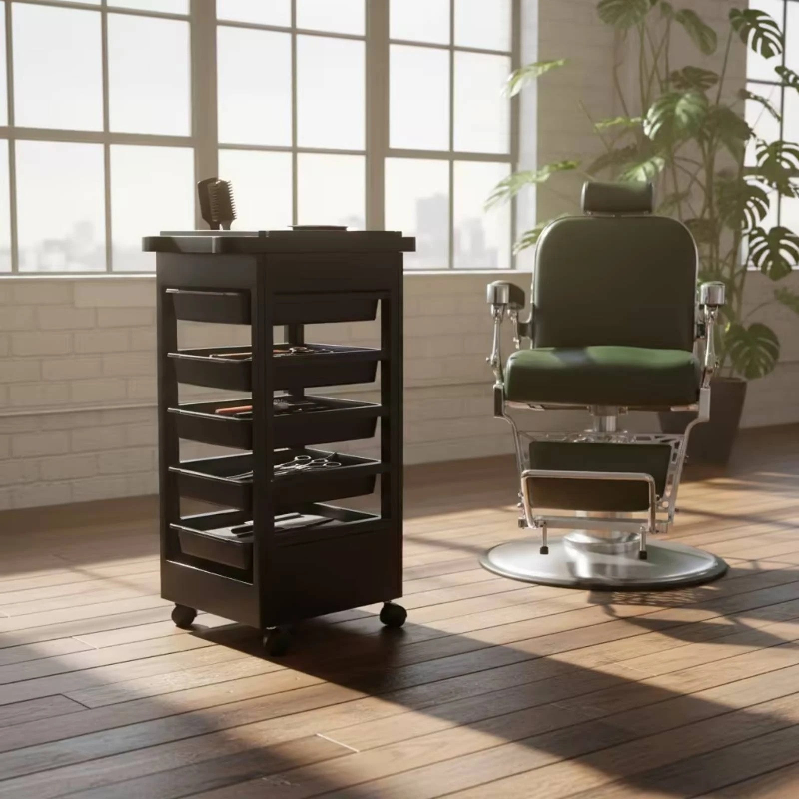 Hair Salon Storage Cart 5-Drawer Salon Trolley with Drawers Mobile Storage Cabinet AllAll-in-One Furniture Long-Lasting image 5