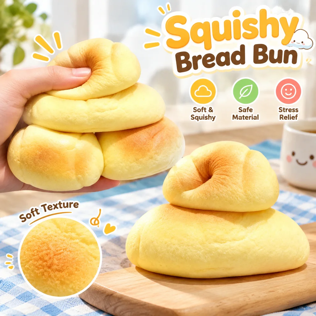 Squishy Piglet Bread Buns Squeeze Toy Slow Rebound Stress Resistant Sensory Fidget Toy Simulated Soft Gift for Adults