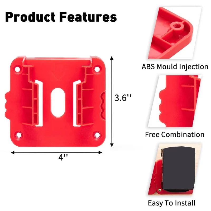 5pc For Milwaukee M&18 Battery Holder For 18V Lithium Battery Can Be Fixed On The Wall  Battery Splice Battery Mount Dock Holder