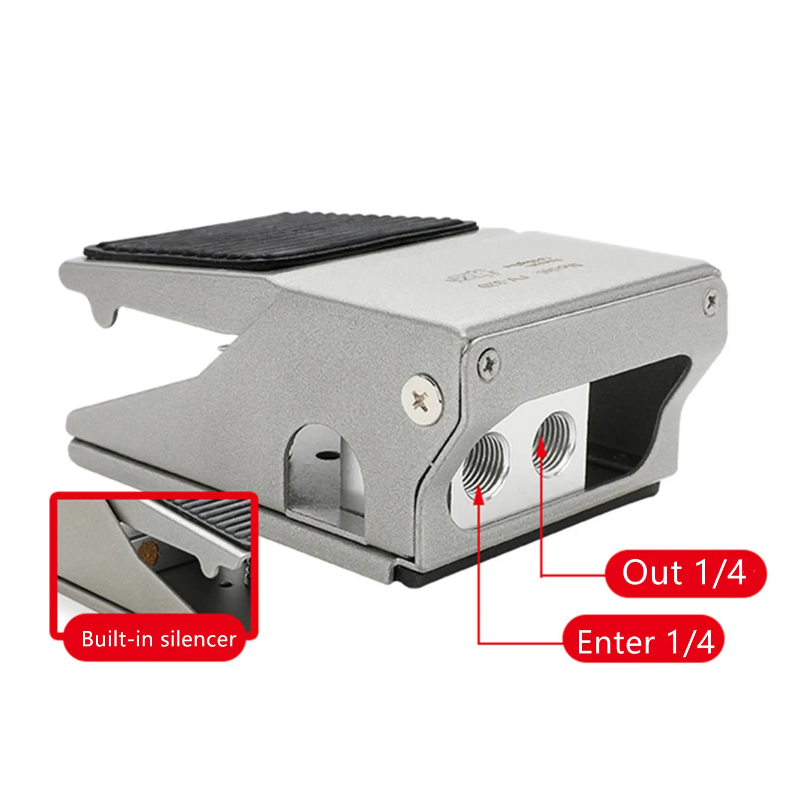 FV320 3 Way 2 Position Pneumatic Foot Pedal Valve 1/4 PT Air Control Switch Momentary Spring Return for Industrial Machine