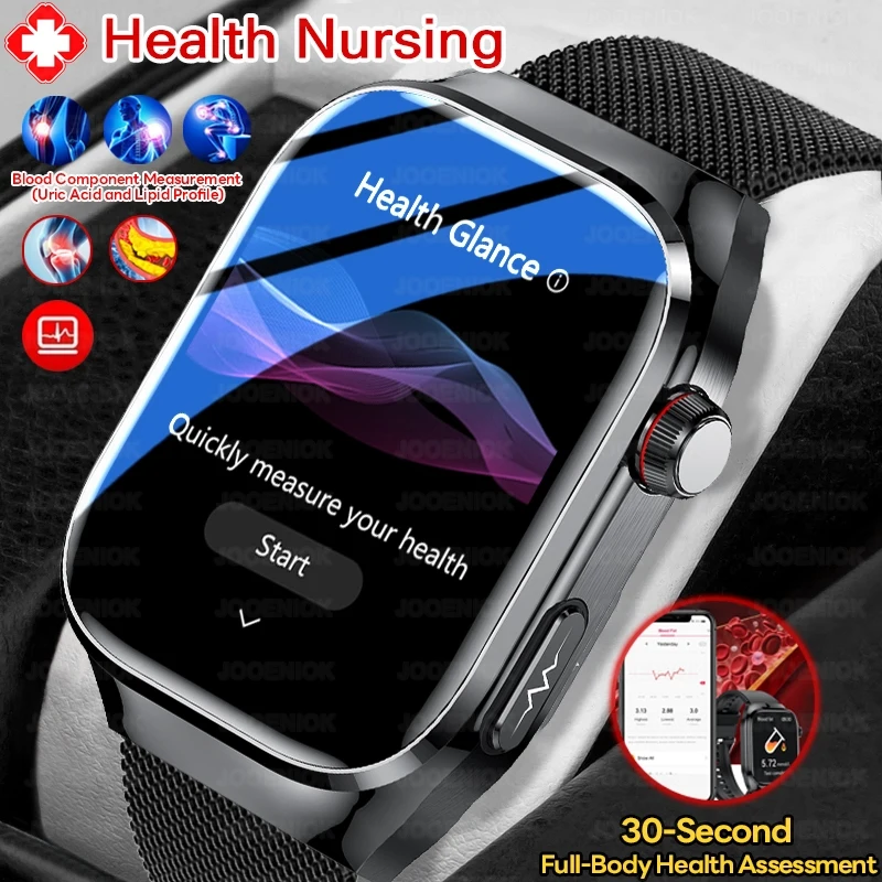 

2026 New Professional-Grade Smart Watch Men ECG+PPG Uric Acid Body Fat Health Analysis IP68 Waterproof AMOLED Smartwatch Women