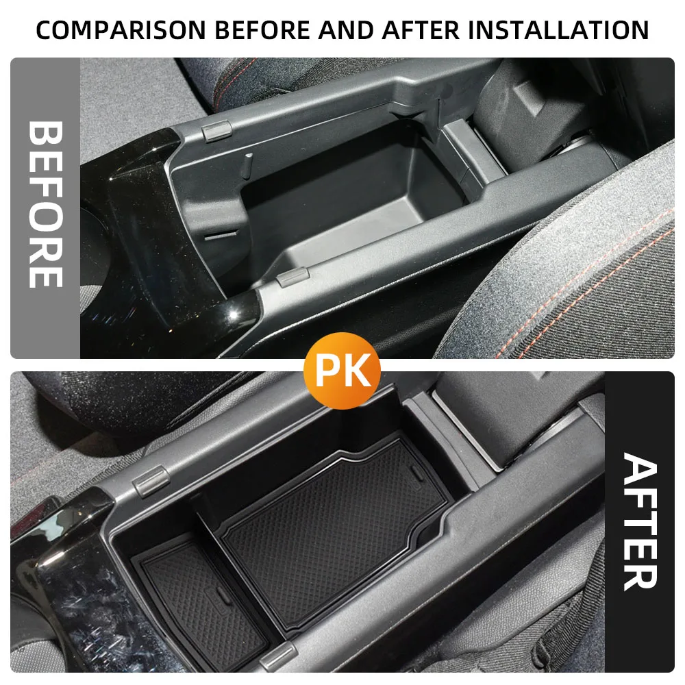 For Peugeot 2008 208 II 2019 2020 2021 2022 2023 2024 Armrest Storage Box Tray Central Container Holder Organizer Accessories