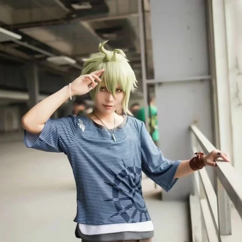 Anime rantaro amami cosplay traje peruca uniforme de jogo japonês camiseta calças colar feminino masculino halloween role play festa