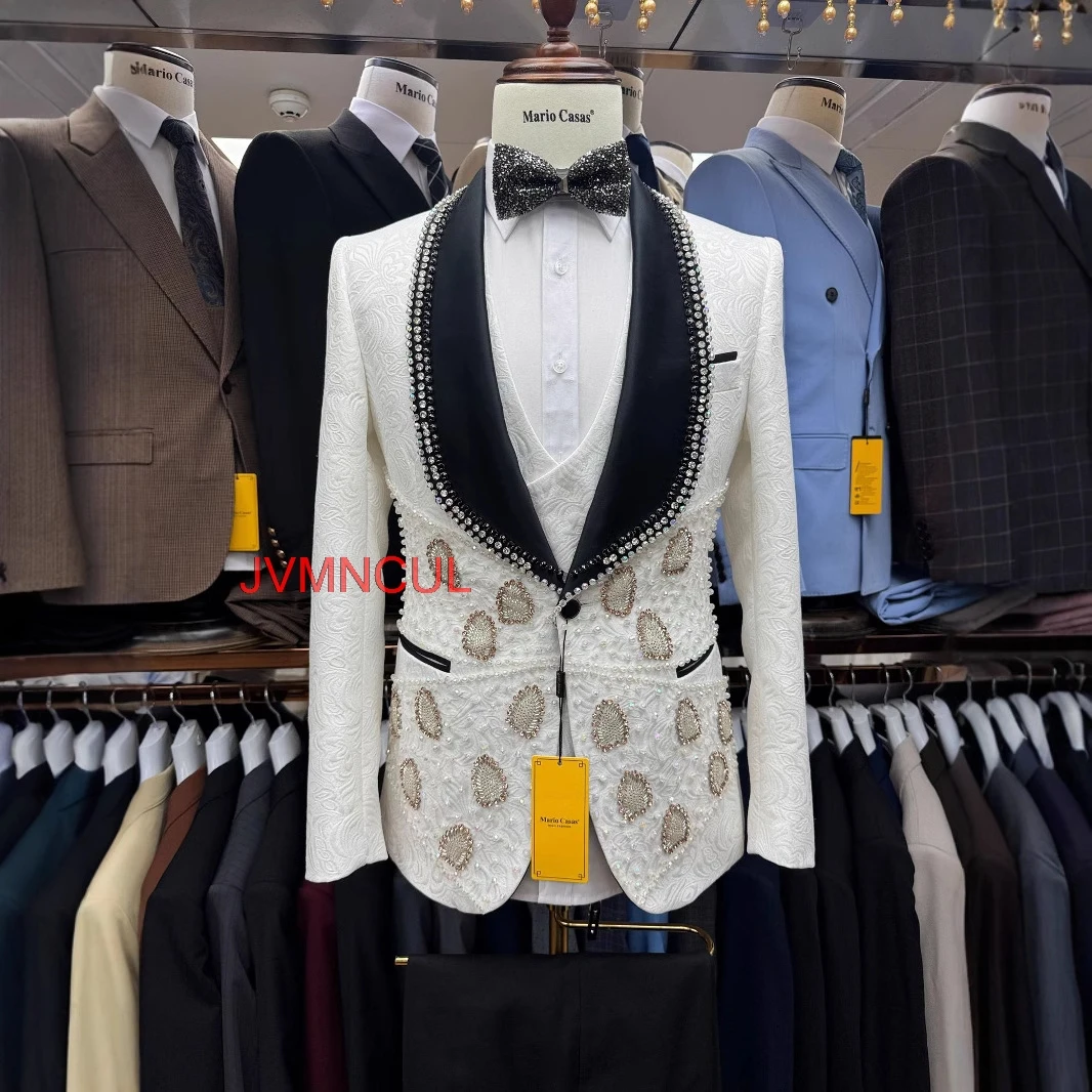 Men'S Formal Wear For Reception - Мужской премиальный костюм с вышивкой, приталенный,
