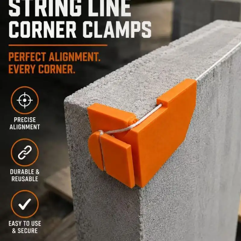 2Pcs Masonry Brick Line Corner Clamp Bricklaying Wire Locator Durable Construction Tool For Brick Wall Alignment