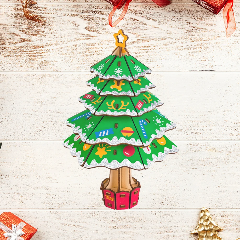 

3D-пазл «Рождественская елка» для детей: развивающая деревянная головоломка с ярким мультяшным дизайном, для развития мелкой моторики, обучающая игра, подарок