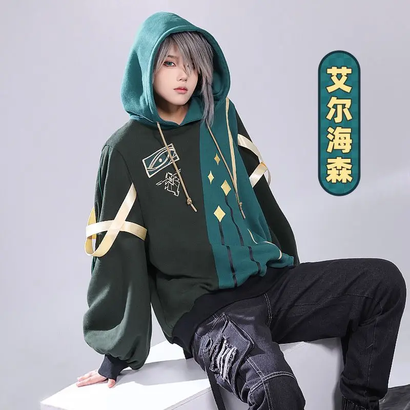 Game Anime Genshin Impact Cosplay Kaveh Alhaitham Spring Autumn Daily Leisure Clothes Polyester Long Sleeve Hoodie Coat Costume