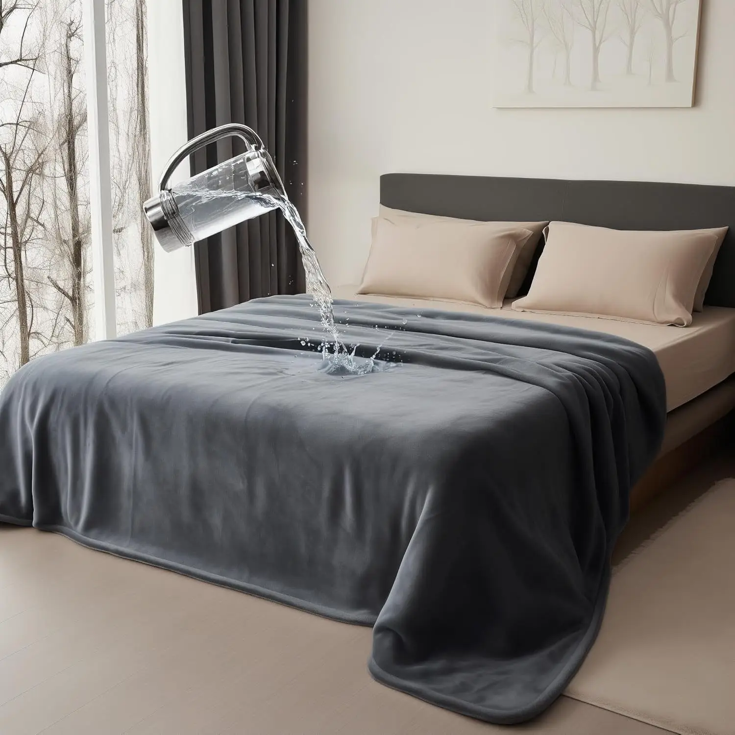Waterproof Intimacy Blanket for Couples Against Spills, Stain Proof Blanket for Intimate Moment ,Queen King Waterproof Blanket