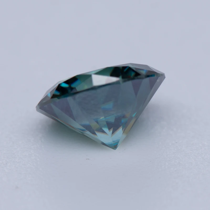 Moissanite Stone Rainbow Blue Colour Round Cut Gemstone Lab Created Diamond Jewelry Rings Earrings Making With Certificate