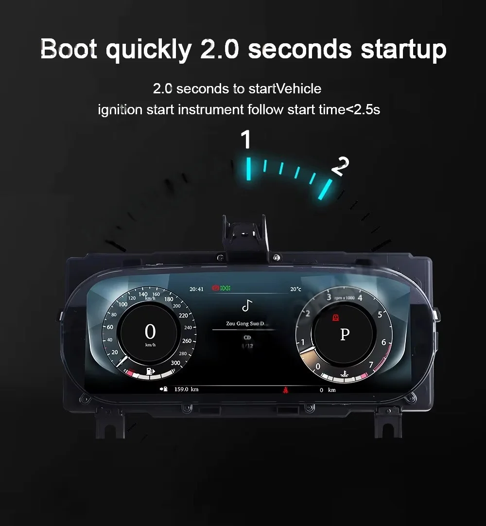 12.3 بوصة مجموعة أدوات رقمية لاند روفر ديسكفري سبورت 2015-2019 Carplay لوحة القيادة قمرة القيادة الافتراضية LCD عداد السرعة