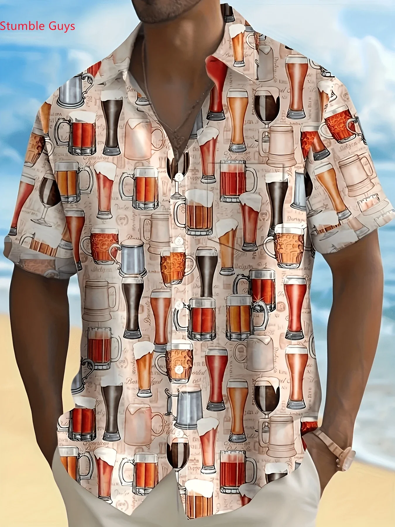 Men's 2026 Fashion Hawaiian Shirt Summer Casual Man Women Short Sleeve Eye-Catching Beach Party Print Holiday Wear Shirts
