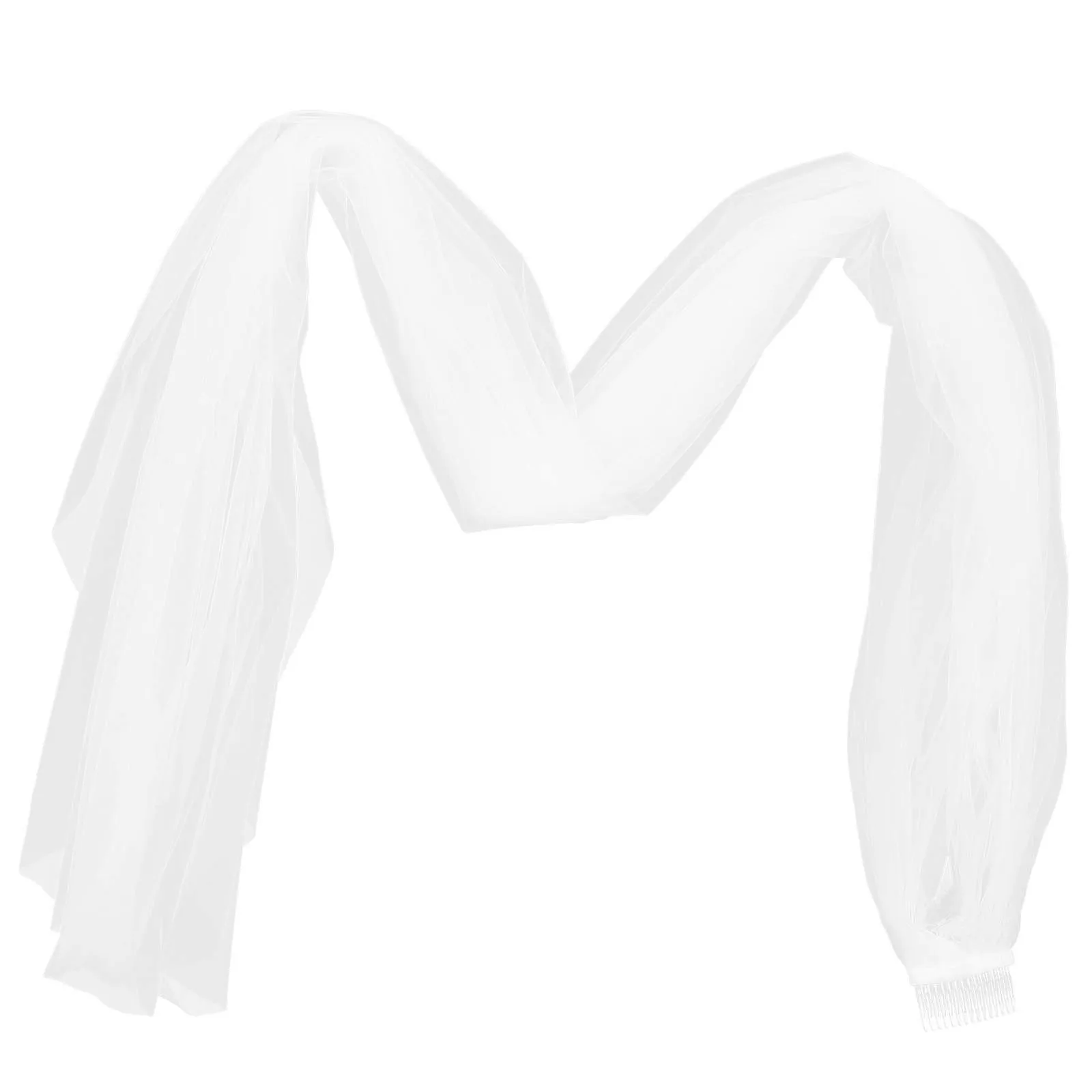 

Elegant Simple Single Layer Beige Wedding Veil 30cm Lace Edge Bridal Veils Flowing Veil for Bride Wedding Use Bridal Veils