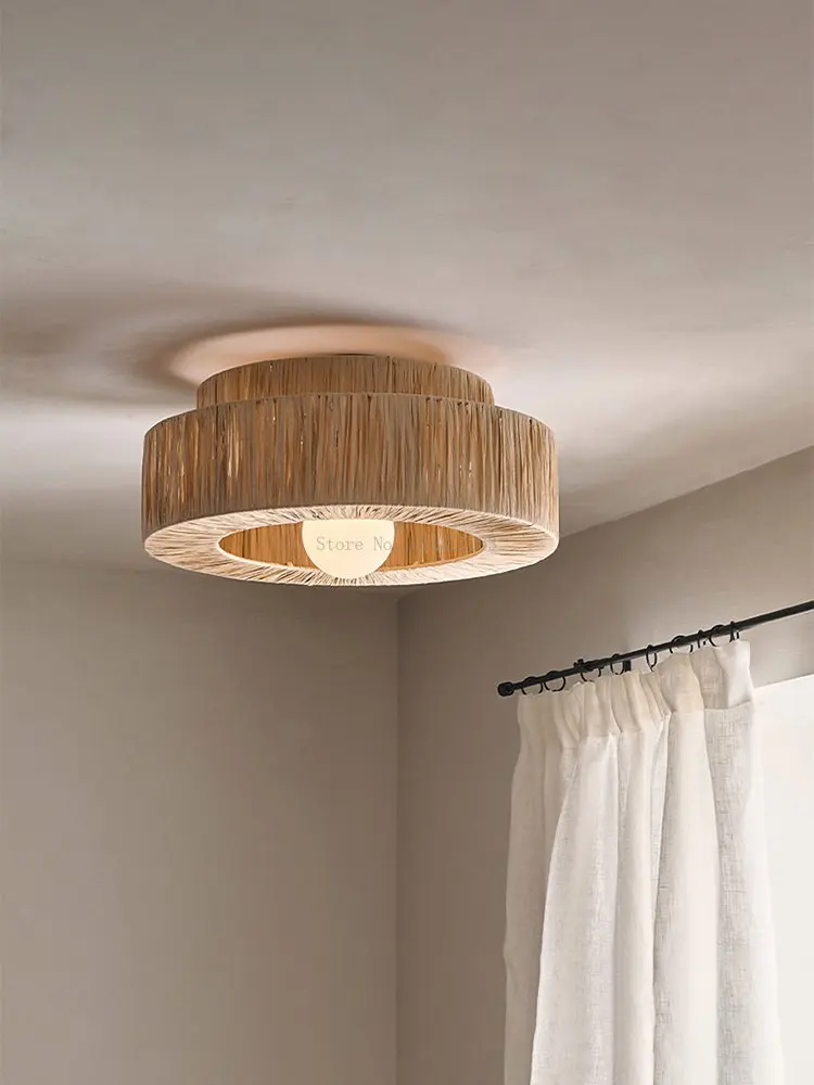 Japoński Vintage tkane rattanowe lampy wiszące Rattan Handmake lampy sufitowe do salonu sypialnia jadalnia restauracja abażur