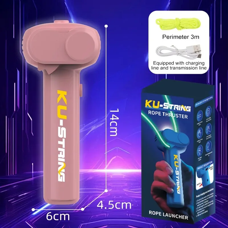 Corda que brilha no escuro, lançador de corda luminosa portátil, brinquedo para alívio do estresse para crianças, presente de festa