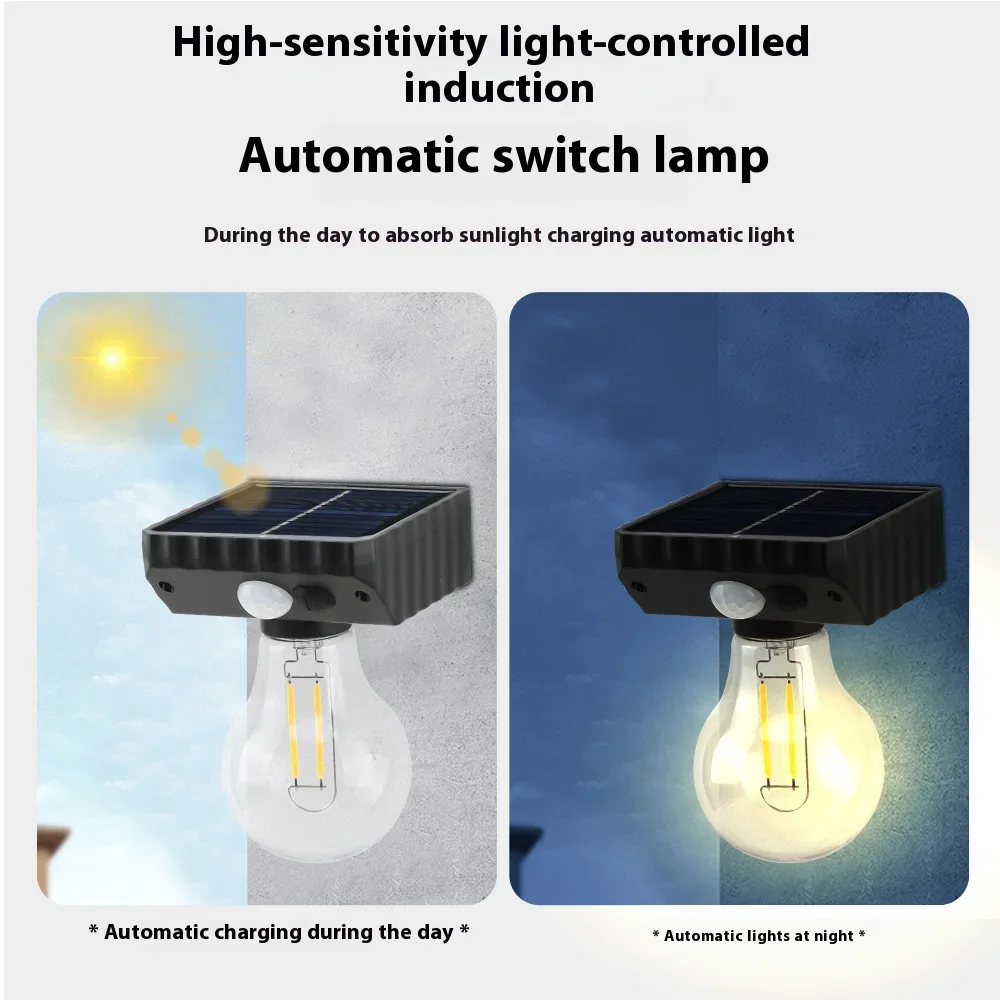 الجدار مصباح أضواء الشمسية في الهواء الطلق الجدار الخفيفة COB لمبة التحكم محس حركة التعريفي مقاوم للماء ساحة الممر حديقة الديكور #3